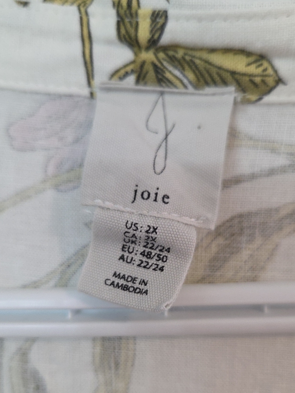 Joie floral linen blend tunic Sz 2X - Picture 6 of 8